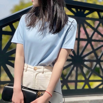8% Spandex Eco Friendly Clothing Pima Cotton And Australian Cotton Crew Neck