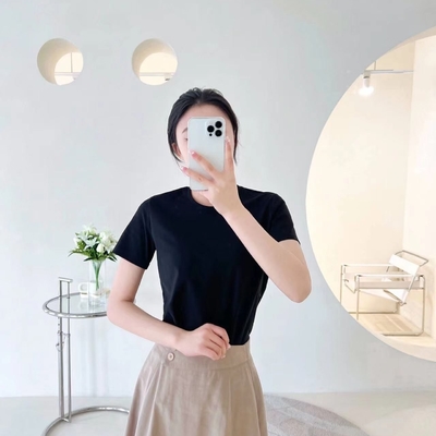 Long Staple Crew Neck Super T Shirt Eco Friendly Clothing 92% Cotton