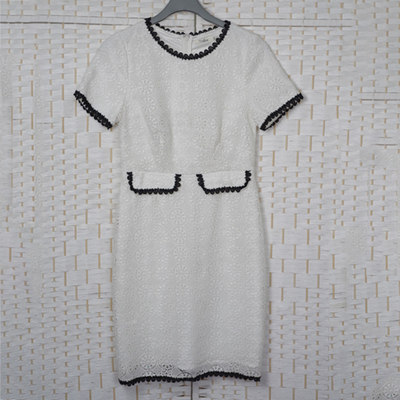 Elegant Lace Bodycon Business Dress White / Navy  For Formal Occasion