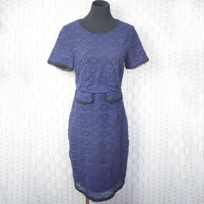 Elegant Lace Bodycon Business Dress White / Navy  For Formal Occasion