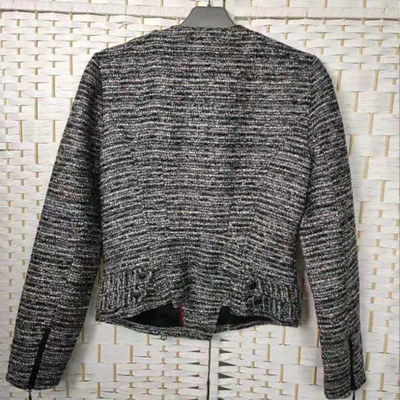 Melange Womens Tweed Blazer Jacket With Round Neckline Customization Acceptable