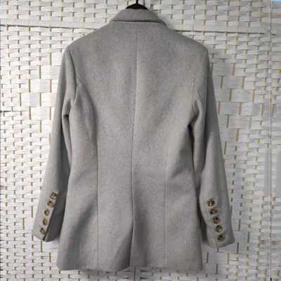 Soft Women's Casual Blazers , Double - Breasted Ladies Wool Blazer Jackets