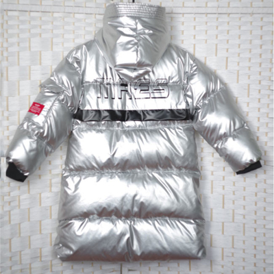 Water Repellent Sustainable Padded Down Jacket , Silver Reflective Thermolite Jacket