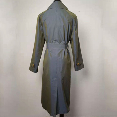 Gradually Changing Color Trench Coat Single-Breasted  Long Coat Windbreaker