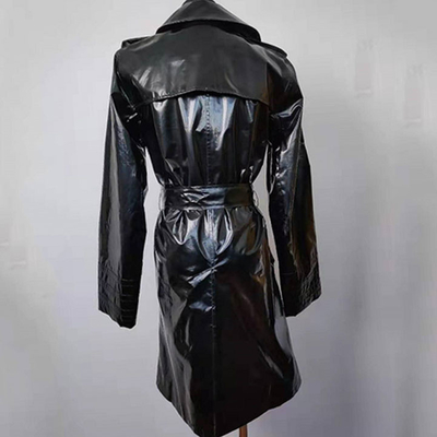 Double - Breasted Ladies Fashion Wear , Reflective Long Belted Trench Coat