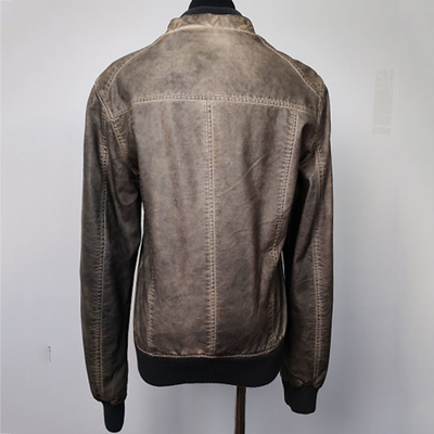 Retro Ladies Short Leather Jacket / Coat Custom Service Acceptable