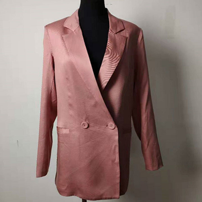 Tencel Women's Casual Blazers Pink / Green Optional With Padded Shoulders