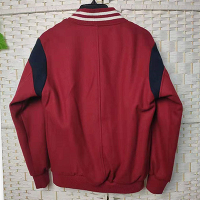 Adults Half Zipped Wool Bomber Jacket Wind Break For Autumn / Winter