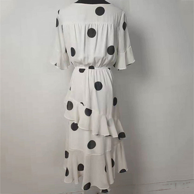 Women's Irregular Bottom Short Sleeve Bodycon Dress V Neck For Summer
