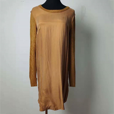 Knit Sleeves Ladies Elegant Dresses , Cupro Knee Length Casual Dresses