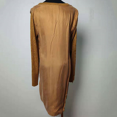 Knit Sleeves Ladies Elegant Dresses , Cupro Knee Length Casual Dresses