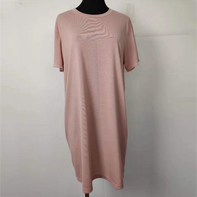 Short Sleeves Ladies Fashion Wear , Loose Fit Casual Long Tee Shirt Dresses