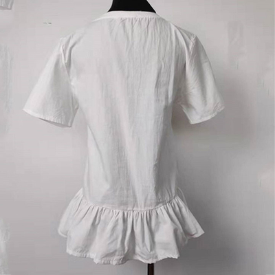 Stylish Plain White Women's Short Sleeve Cotton T Shirts For Summer