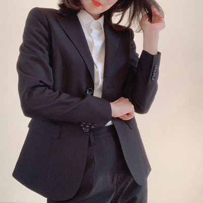 Double Breasted Casual Loose Fit Blazer For Office Ladies