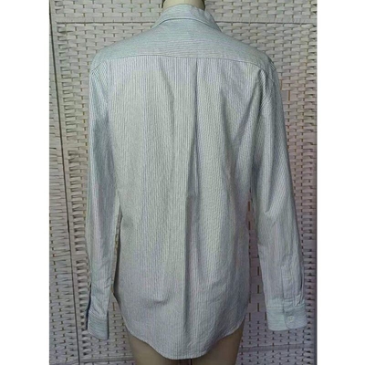 Men'S Cotton Shirt 100% Cotton White Vertical Stripes Formally And Comfortable