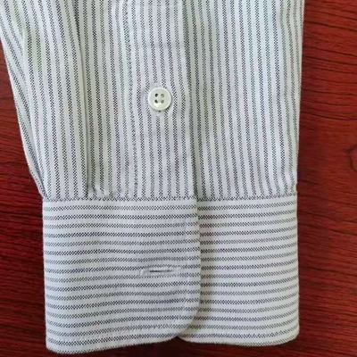 Men'S Cotton Shirt 100% Cotton White Vertical Stripes Formally And Comfortable