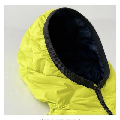 Fluorescent Green Sustainable Padded Down Jacket 100% Polyester Fiber