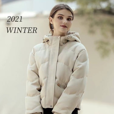 Women Sustainable Padded Down Jacket 100% Polyester Digital Print