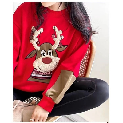 Christmas Elk Sweater Velvet Sustainable Outdoor Clothing