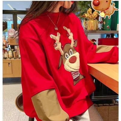Christmas Elk Sweater Velvet Sustainable Outdoor Clothing
