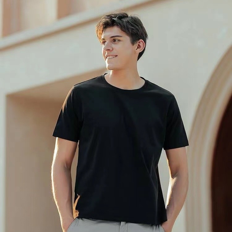 Crew Neck Super T-Shirt Eco Friendly Sustainable Clothing With Colored Yarn