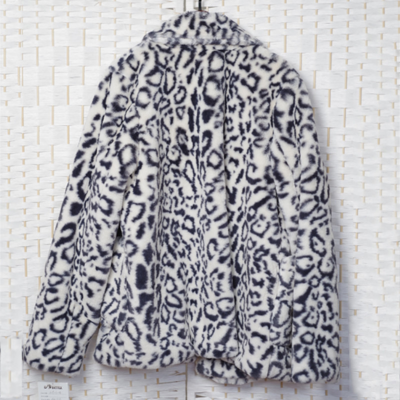 Anti Static Faux Fur Jacket , Comfortable Women's Leopard Faux Fur Coat