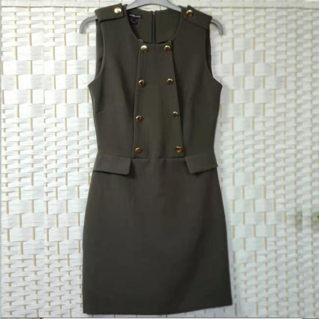 Plain Style Ladies Elegant Dresses , Flap Zipped Sleeveless Long Vest Coat