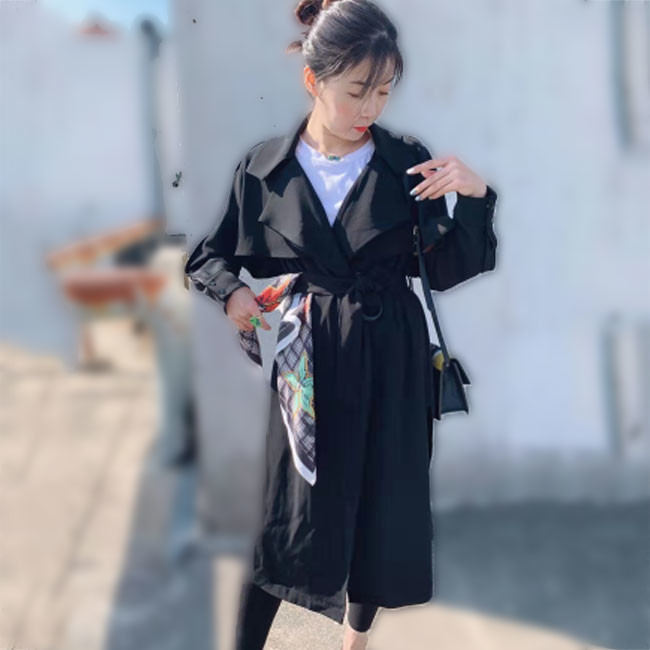 Long Women Trench Coats Wind Coats For Ladies with Belt, Spring and Autumn