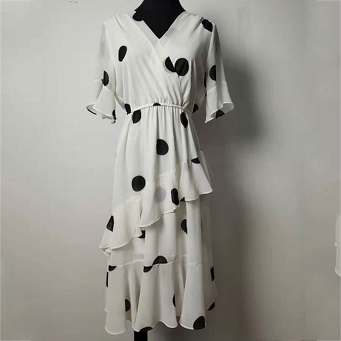 Women's Irregular Bottom Short Sleeve Bodycon Dress V Neck For Summer