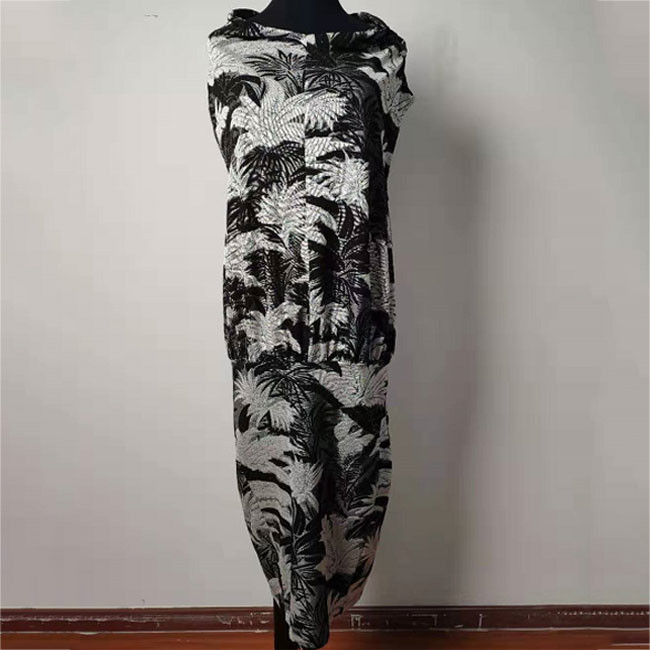 Sleeveless Loose Fit Jacquard Knee Length Summer Dresses Customization Support