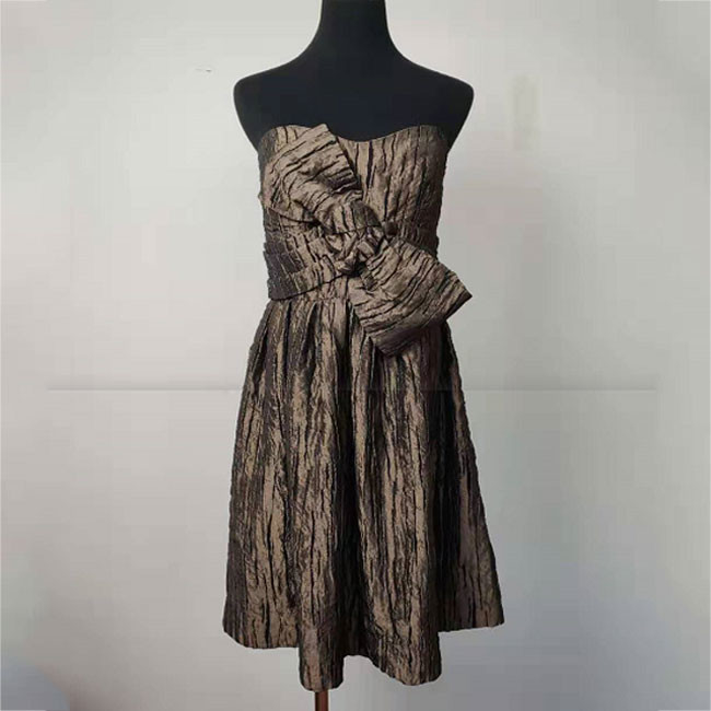 Women's Pleat Flare Strapless Bodycon Dress Fashion Designed For Dinner Party