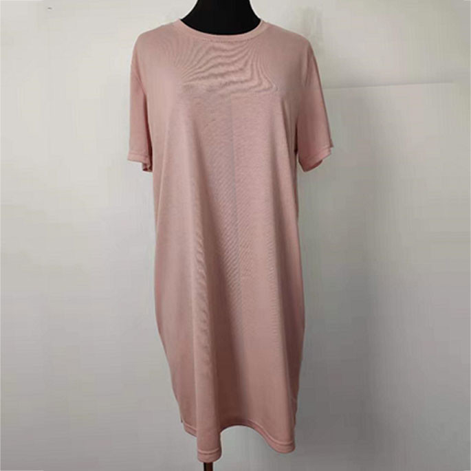 Short Sleeves Ladies Fashion Wear , Loose Fit Casual Long Tee Shirt Dresses