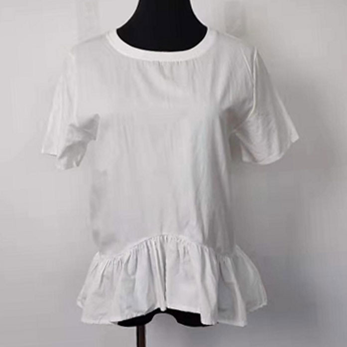 Stylish Plain White Women's Short Sleeve Cotton T Shirts For Summer