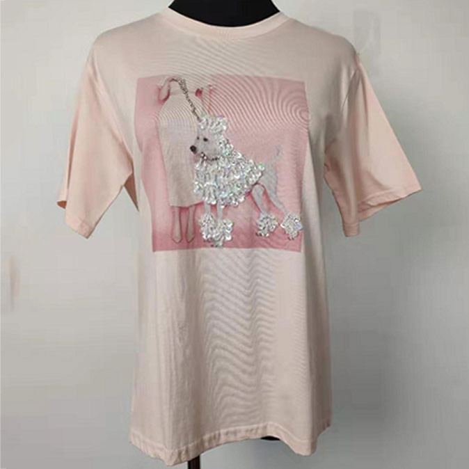 Digital Printing Comfortable Ladies Fashion Wear Loose Fit With Sequins