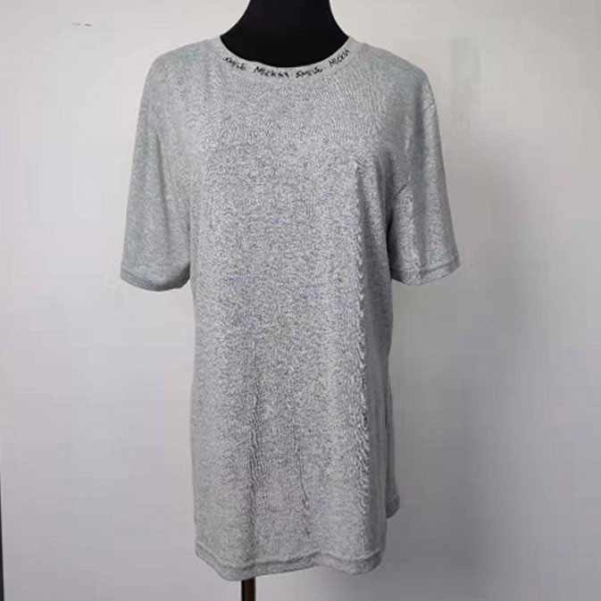 Pure Color O Neck Short Sleeve Women's T Shirts Breathable For Workout