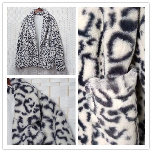 Waterproof Leopard Faux Fur Jacket For Women OEM / ODM Acceptable