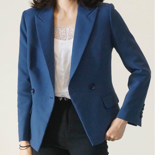 Double Breasted Casual Loose Fit Blazer For Office Ladies