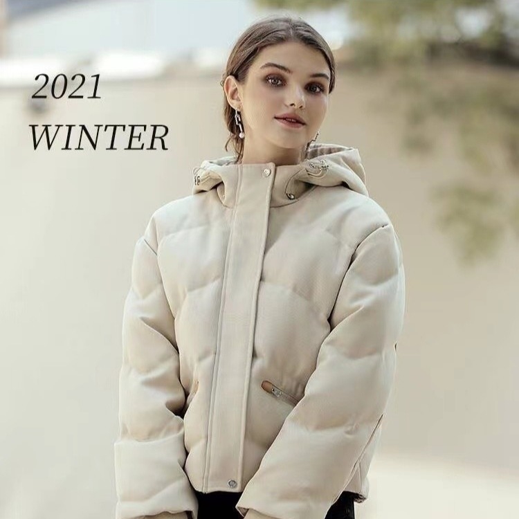 Women Sustainable Padded Down Jacket 100% Polyester Digital Print